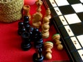Gifts for father, friends, parents, teachers, coaches, sister, brother | Small handmade wooden chess and checkers board | Table games set