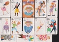 Vintage OLD MAID Card Game COMPLETE Circus Performers,Animal Act Side Show Freaks Wild Man,Fat Lady,Agile Acrobats,Lion Tamer,Bareback Rider
