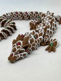 Gingerbread Articulating Dragon | 15 1/2” Long | Sensory Fidget Toy | ADHD | Christmas| CinderWing3D