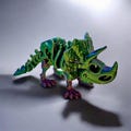 Fun Skeleton Triceratops - 3 sizes & lots of colors - 3d Printed Articulated Sensory Toy 3D Printed Desk Decoration, Educational Model.