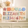 Christmas Gifts for Kids, Wooden Toys, Baby Shower Gifts, Personalized Name Puzzle W/Numbers, Toodlers Puzzle, Custom Toddler Toys, NP50