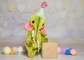 Art doll elephant toy mini plushie elephant toy for dolls