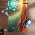 Cosmic Rubber Yoga Mat, Meditation Mat, Spiritual Exercise Mat, Eco-Friendly Fitness Mat, Yoga Accessories for Mindfulness