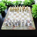 Green Onyx chess set with storage, handmade 15 in chess board & chess pieces, stone chess set gift for him, luxury chess set, Christmas gift