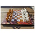 15 in. Marble chess set with storage, handmade chess board & chess pieces, stone chess set gift for him, luxury chess for him Christmas gift