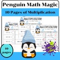 Penguin Math Magic: 10-Page Multiplication Worksheets for Kids (1-12 Times Tables) with Adorable Winter Theme + 10 Answer Keys Included