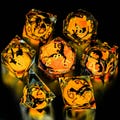 Sharp Edge Resin Liquid Core Dice Set D&D with Box, Polyhedral Dungeons and Dragons Dice, 7Pcs Role Playing Dice D20 D12 D10 D8 D6 D4