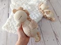 Cream Crochet Sea Horse Toy, Handmade Newborn Gift, Amigurumi Octopus Doll,Personalized Baby Basket,Granddaughter Gift,Custom Gift Basket