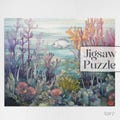 Coral Reef Ocean Jigsaw Puzzle, up to 500 pieces, modern stained glass ocean jigsaw puzzle gift for couple, ocean gift for mom, art gift