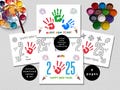 Happy New Year Template Handprint, Preschool Kindergarten Handprint Art, New Year Toddler Art, 2025 Keepsake, Daycare Printable