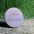 Personalized 7 Years & Counting  Ball Marker, Engraved Custom Copper Anniversary Ballmarks