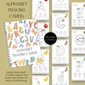 Alphabet tracing cards, A-Z flash cards, A-Z tracing cards, Letter tracing, ABC tracing, printable flash cards, preschool printables