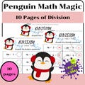 Penguin Math Magic: 10-Page Division Worksheets for Kids (1-12 Division Facts) with Adorable Winter Theme + 10 Answer Keys Included