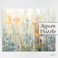 Pastel Botanicals Jigsaw Puzzle, up to 500 pieces, modern floral jigsaw puzzle gift for couple, floral gift for mom, art gift