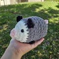 Crochet Possum Plushie, Baby Possum Crochet Toy, Hand Stitched Stuffed Animal, Backyard Friend, Small Chonky Possum Plush, Handmade Possum