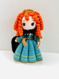 Finished product- Amigurumi Doll  Princess Merida -Crochet Doll ,  Handmade Cute Plush -Christmas gift-Chiristmas decoration