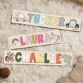 Wooden Toys, Baby Shower Gifts, Personalized Name Puzzle W/Numbers, Toodlers Puzzle, Christmas Gifts for Kids, Custom Toddler Toys, NP43