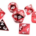 Red Plated Metal Dice (7pcs Set) | TTRPG Accessory, Polyhedral Dice Set for DnD and Tabletop Roleplaying Games, Gift for Geek, RPG