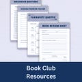 Book Club Resources, Worksheets For Readers and Book Clubs, Digital Printable PDF, Worksheets For Book Lovers, A4 PDF
