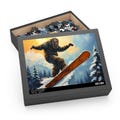 Puzzle, Bigfoot Snowboarding Jigsaw, Adult Puzzle, Family Puzzle, Unique Puzzle, Bigfoot Lovers Gift, Sasquatch Gift, Fun Family Puzzle
