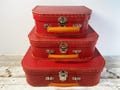Child's Play Toy Suitcase Set - Set of 3 Nesting Play Red Suitcases | Cute Doll Clothes Storage