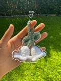 Crochet Lily of the Valley Keychain Handmade Headphone Accessory Adjustable Leaf Flower Handcrafted Crochet
