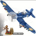 LEGO Style WW2 Airplane Building Block Kit for Adults with Rotating Propeller, Building, Historical Airplane Toy