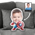 Personalized Superhero Pillow, Custom Kids Face Pillow, Funny 3D Ugly Pillow, Super heroes Gift, Birthday Boy Gift, Shaped Pillow Decorative