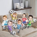 Personalized Soccer Player Pillow, Soccer Pillow with custom kids face, 3D Ugly Pillow, Birthday Boys Gifts, Shaped Pillow, Sport Team Gifts