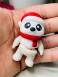 Mini Santa Bear, Articulated, Flexible Fidget Sensory Toy, 3D printed, Mini Gift Idea, 3d printed animals, 3d printed turtle, 3d Christmas