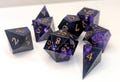 Cosmic Tanzanite: Dice set, DnD dice, polyhedral dice, sharp edge dice, ttrpg dice, artisan dice