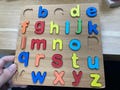 Oiled Wooden Letters | Complete Set of Uppercase and Lowercase Alphabet | Magnetic Wooden ABC Letters for Kids | Montessori Learning Toys