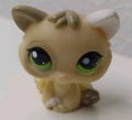 Littlest Pet Shop Authentic  LPS Cream Gray White Baby Kitten Green Eyes