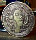 70mm Biomechanical coin. Challenge coin. EDC worry token. Challenge coin.  solid brass. Double sided