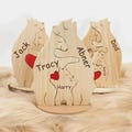 Wooden Bear Family Puzzle,Custom Bear Figurines,Personalized Wooden Animal Puzzle,Family Home Decor,Christmas Gifts,Kids Gift,Mom Dad Gift