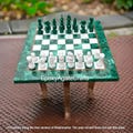 Malachite Marble Chess Set | Unique Luxury Chess Board with Elegant Pieces | Premium Marble Chess Set for Home Decor or Gift 18"x18"