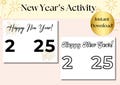 NEW YEAR Handprint Craft for Kids, Keepsake 2025, Happy New Years Eve Memories Hand Print Activity Children Homeschool Preschool Printables