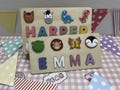 Wooden name puzzle with animal shapes and letters, brand new baby gift wooden name puzzle, educational toys, children's custom gifts