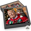 Trump Puzzle, MAGA Cat Lover Gift, Perfect Gift for Trump Supporters, Christmas Game Set, Holiday Activity