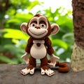 Cute Articulating Monkey – Stands Upright, Hangs by Tail or Hand – Fun Sensory fidget Toy – Eco-Friendly pocket toy for travels companion
