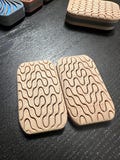 The Truchet in Bamboo composite  w/ Stainless Steel plates Fidget Slider 3 click / Crunchy / EDC
