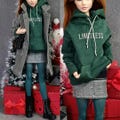 Coat, hoodie,skirt, socks and bag for female regular 11 inch 30cm dolls