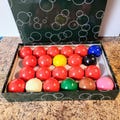 Vintage Professional Snooker Balls, Like New With Original Box, 2-1/4" Diameter Balls, Complete Billiard Ball Set.