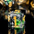 Midnight Bloom • 7-Piece Resin Dice Set DnD Dice Set for D&D Gifts, Full Dungeons and Dragons Dice Set for DnD Gifts, Liquid Core