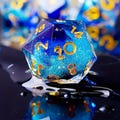 Celestial Abyss • 7-Piece Liquid Core Dice Set DnD Dice Set for D&D Gifts, Full Dungeons and Dragons Dice Set for DnD Gifts, Liquid Core