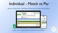 Individual Golf Scorecard, Match vs Par Scoring, 9-18 Holes