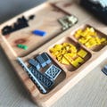 Brick Building Board, Interlocking Blocks Tray, Plastic construction toy block Table Storage, AFOL, Compatible, Adult Building Tray.