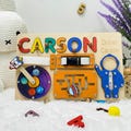 Custom Montessori Busy Board - Wooden Motor Skills Toy for Babies, Perfect Educational Gift for Baby Showers, Birthdays, and Christmas