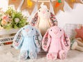 Personalized embroidered plush bunny,Stuffed animal,Alphabet bunny toy,Custom baby toy gift,Flower girl gift,Gift For Kid,Baby shower gift