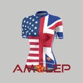 Custom Half and Half Dual Flag Women's Anti-Slip Raglan Cycling Jersey With Short Sleeve